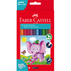 Faber-Castell Jumbo Hex Colour Pencil Asstd 12