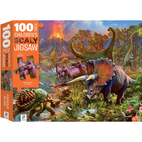 100-Piece Children’s Scaly Jigsaw: Dinosaur Island