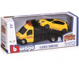 Bburago 1:43 Flat Bed w/Car  Assortment