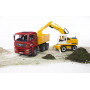 Bruder 1:16 MAN TGA Truck with Liebherr Excavator