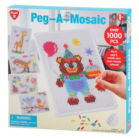 PLAYGO - PEG-A-MOSAIC - OVER 1000 PCS - A4 SIZE