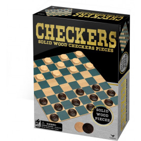 Wood Checkers in Black and Gold