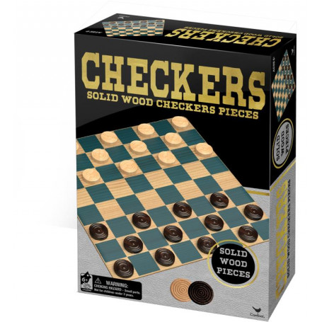 Wood Checkers in Black and Gold