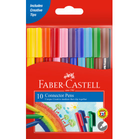 Faber-Castell Connector Pen Colour Marker Asstd (Wallet 10)