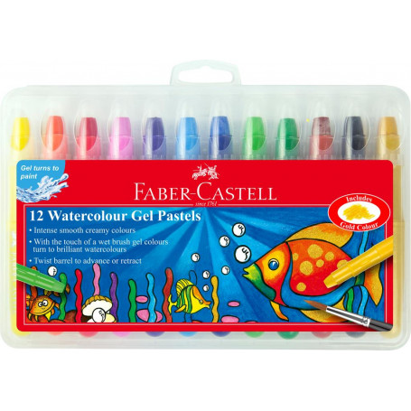 Faber-Castell Watercolour Gel Pastel Ass (Plastic Case 12)