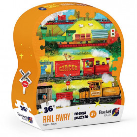 ROCKET PARK RAIL AWAY 36PC MEGA PUZZLE