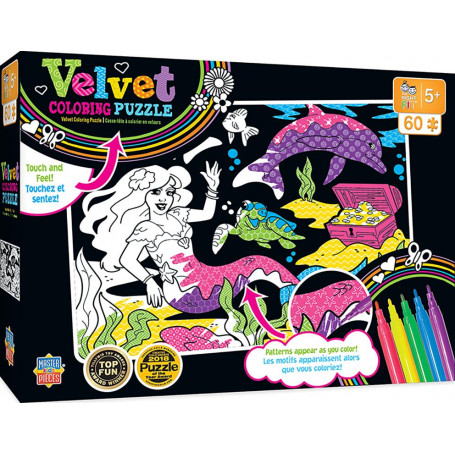 Masterpcs Kids Velvet Coloring Mermaid Puzzle 60 pcs
