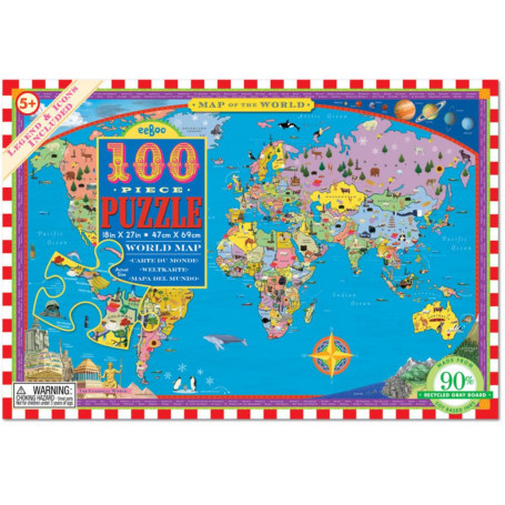eeboo - 100 Pc World Map