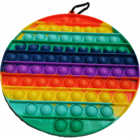 Pop It Fidget Toy SuperSized Rainbow CIRCLE (D12)