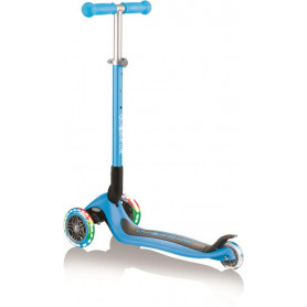 Globber PRIMO FOLDABLE LIGHTS SKY BLUE with Ano T-bar