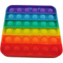SILICONE PUSH POP GAME - SQ - 12.5CM (RAINBOW) BAG