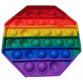 Pop It Fidget Toy RAINBOW Octagon (D48)