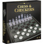 Clear Plastic Chess and Checkers with Glass Board
