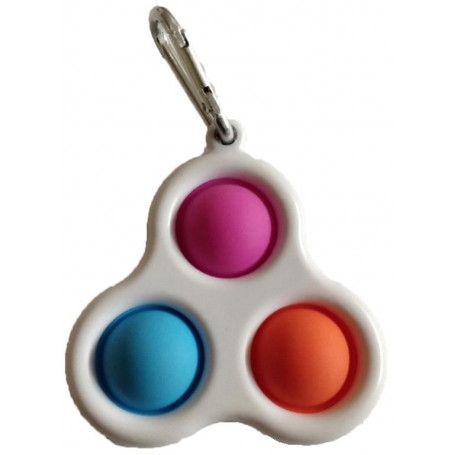 3 Dimple Pop It Fidget Toy Keychain assorted