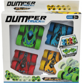Four Pack of Friction Flip Cars