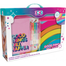 RAINBOW BRIGHT LAP DESK & STATIONERY