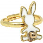 Pink Poppy Bunny Garden Adjustable Ring Set Of 3