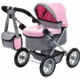 Bayer Trendy Pram - Grey with Pink Trim & Butterfly motif