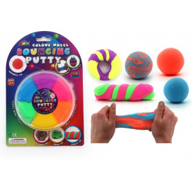 BOUNCING PUTTY COLOUR WHEEL ON CARD - 60G