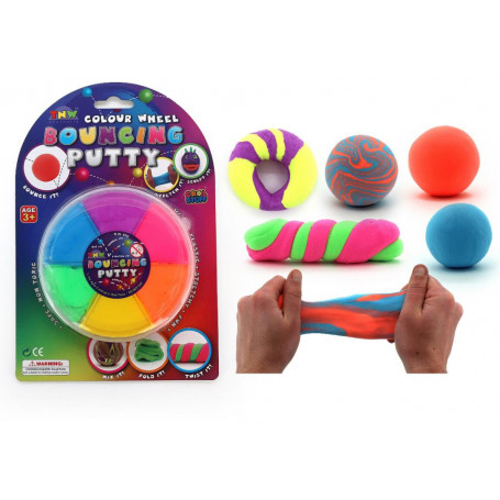 BOUNCING PUTTY COLOUR WHEEL ON CARD - 60G