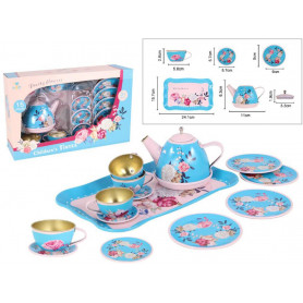 Blue and Pink Floral Tea Set 15pcs