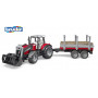 Bruder 1:16 Massey Ferguson 7480 w/ Front Loader & Trailer