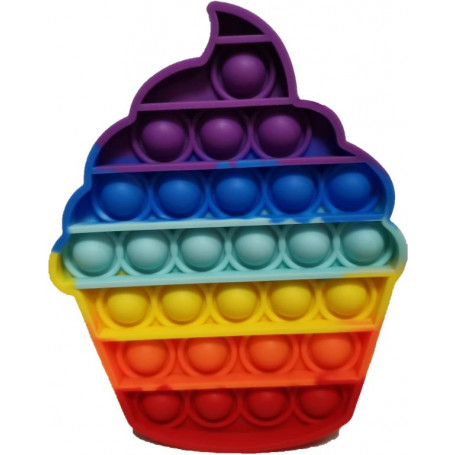 Pop It Fidget Toy Rainbow CUPCAKE (D48)