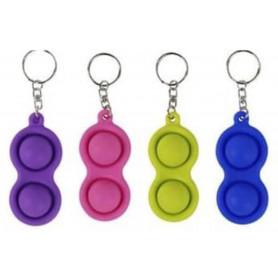 2 Dot 100% Silicon Sensory Fidget Toy Keychain asst  (D48)