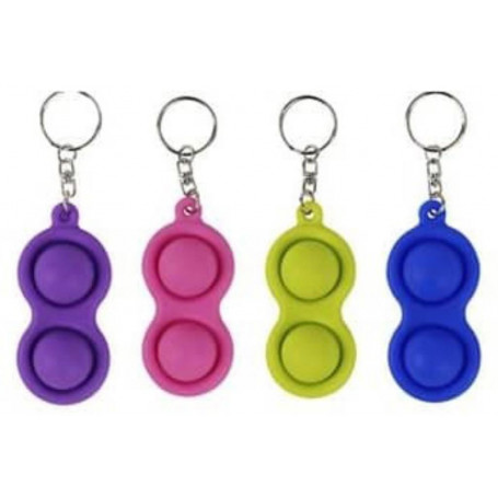 2 Dot 100% Silicon Sensory Fidget Toy Keychain asst  (D48)