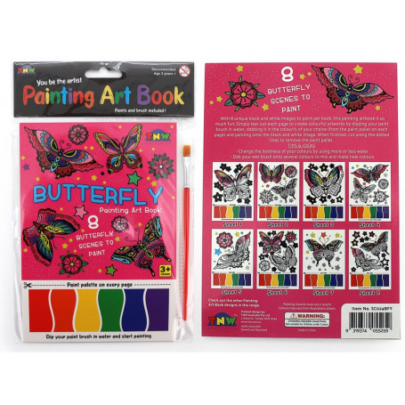 PAINTING ART BOOK (8xA5 SHEETS/BOOK) - BUTTERFLIES