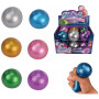 SQUISHY STRESS BALL W/GLITTER (6 ASSTD) - 7cm