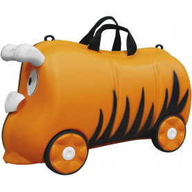 Orange Ride On Luggage for Child with Tow Strap