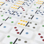 Classic Double 6 Colour Dominoes in Black & Gold Tin