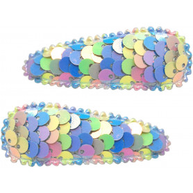Pink Poppy Mermaid Sequin Snap Clips