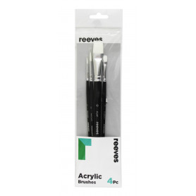 Reeves Acrylic Brushes Short Handle Set of 4