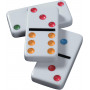 Classic Double 6 Colour Dominoes in Black & Gold Tin