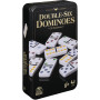 Classic Double 6 Colour Dominoes in Black & Gold Tin