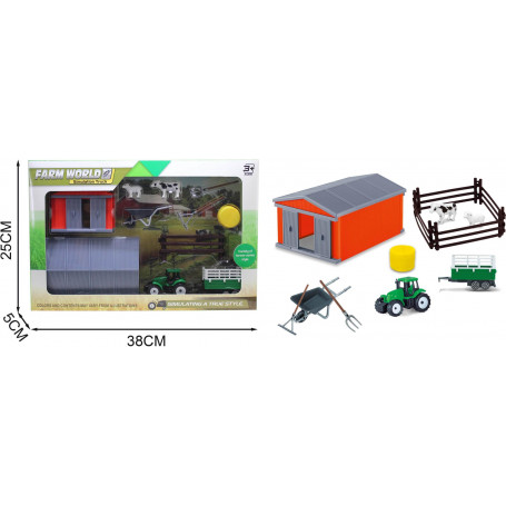 Farm World w Barn & Tractor set