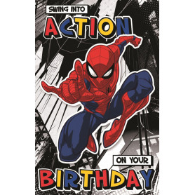 CARD - SPIDERMAN JUMPING BLACK BG