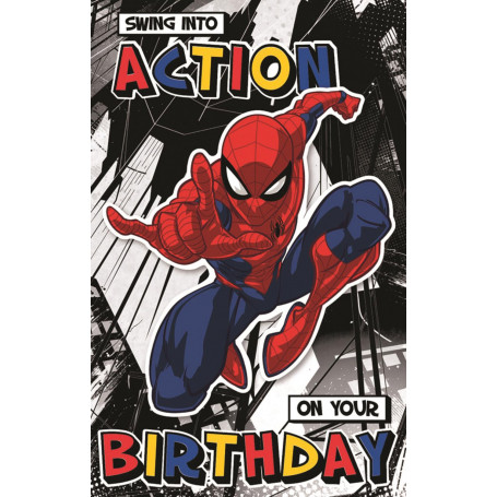 CARD - SPIDERMAN JUMPING BLACK BG