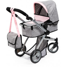 Milano Mega Set w/Combi Doll Pram - Grey & Pink