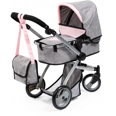 Milano Mega Set w/Combi Doll Pram - Grey & Pink