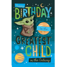 BABY YODA SPACE CHILD CARD
