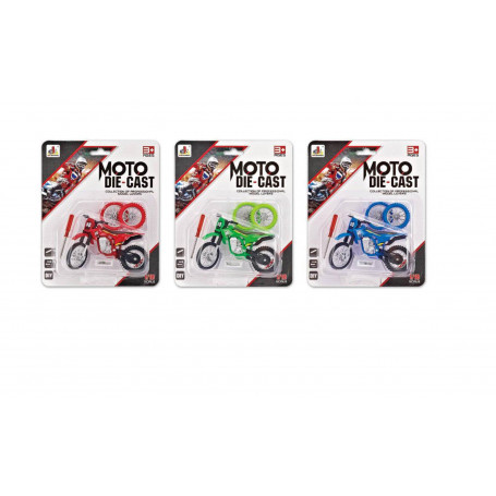 Alloy MOTO Bike Carded 3 asst