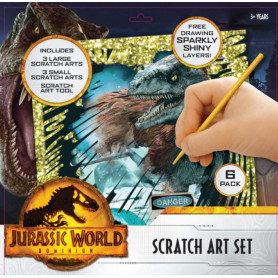 Jurassic World Scratch Art Set 6 Sheets in SRT