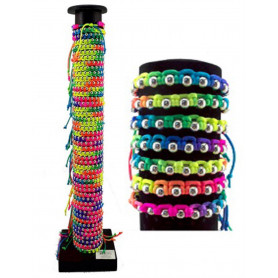 Rainbow Braided Bracelet on Stand