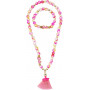Pink Poppy Barbie Rainbow Fantasy Stretch Pearl Necklace & Br