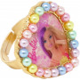 Pink Poppy Barbie Rainbow Fantasy Pearl Heart Adjustable Ring