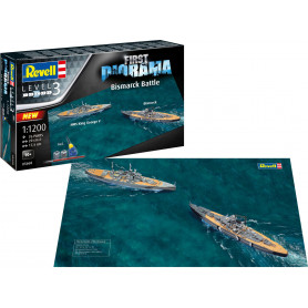 REVELL FIRST DIORAMA SET BISMARCK BATTLE 1/1200