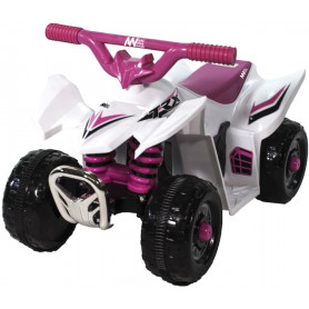 AWA Mini Quad Bike 6 Volt Ride On  White Pink 6V